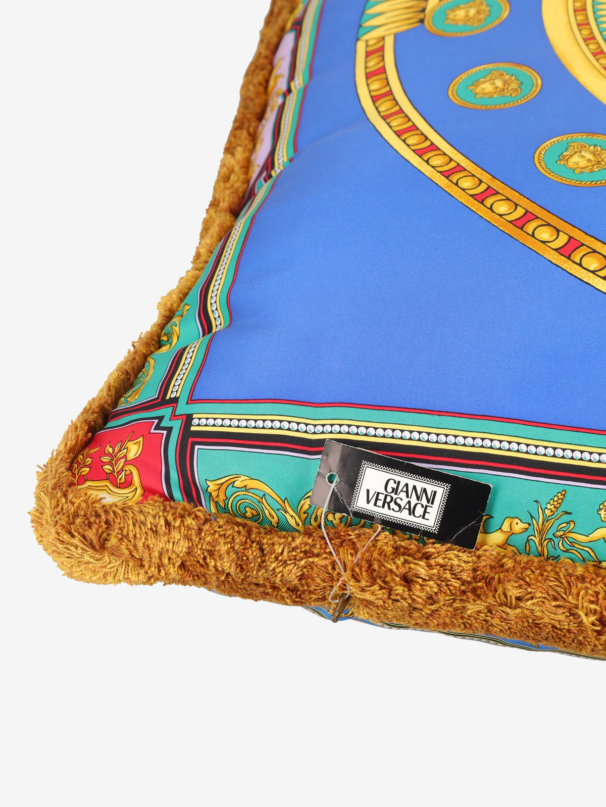 Versace Oversized Multicolour Silk Cushion with Decorative Fringes MR12926.47  Gianni Versace 
