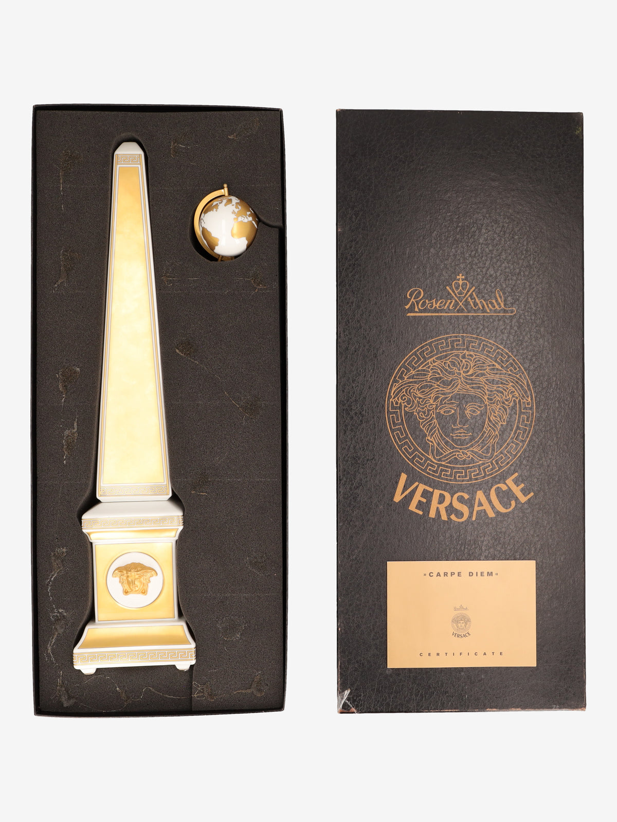 Rosenthal Versace Carpe Diem Porcelain Obelisk Table Clock - Limited Edition 236/999 MR12926.49  Gianni Versace 