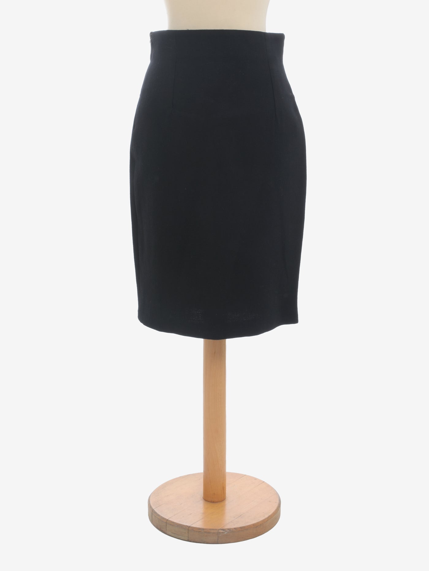 Gianni Versace Black Wool Pencil Skirt - 80s