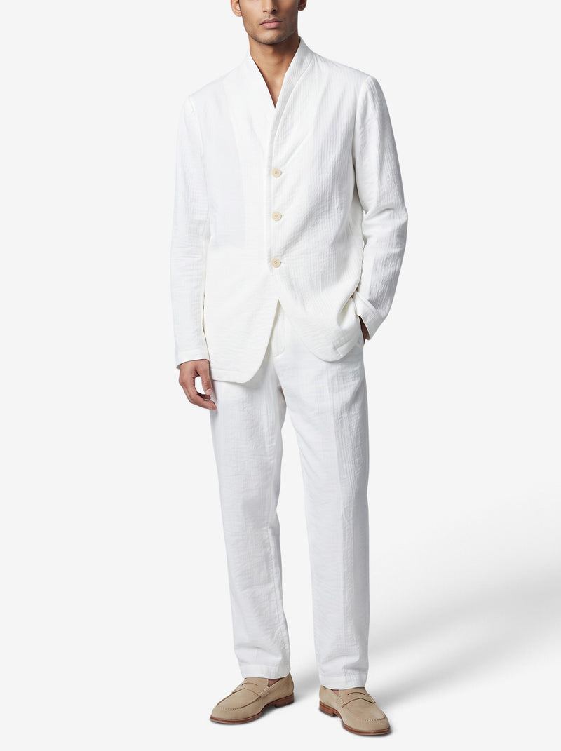 Giorgio Armani Vintage White Suit with Mandarin Collar Jacket W290926.1  Giorgio Armani 