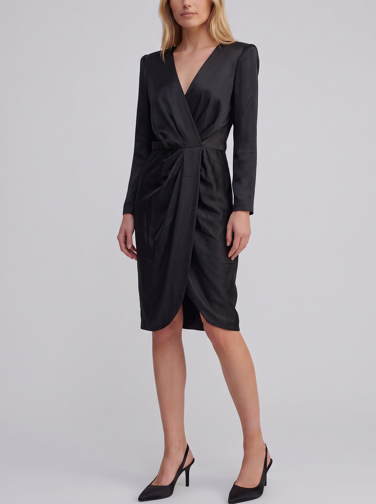 Givenchy Black Wrap-Effect Mini Dress W2926.11  Givenchy 