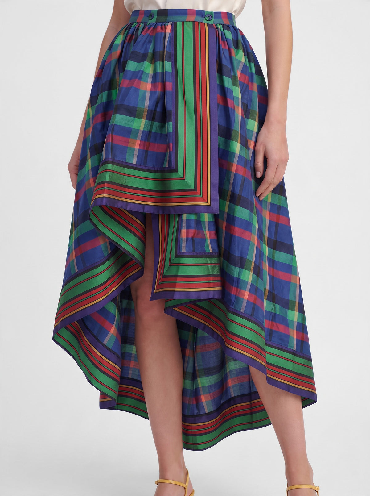 Guy Laroche Vintage Multicolour Asymmetric Check Skirt W191026.15  Guy Laroche 