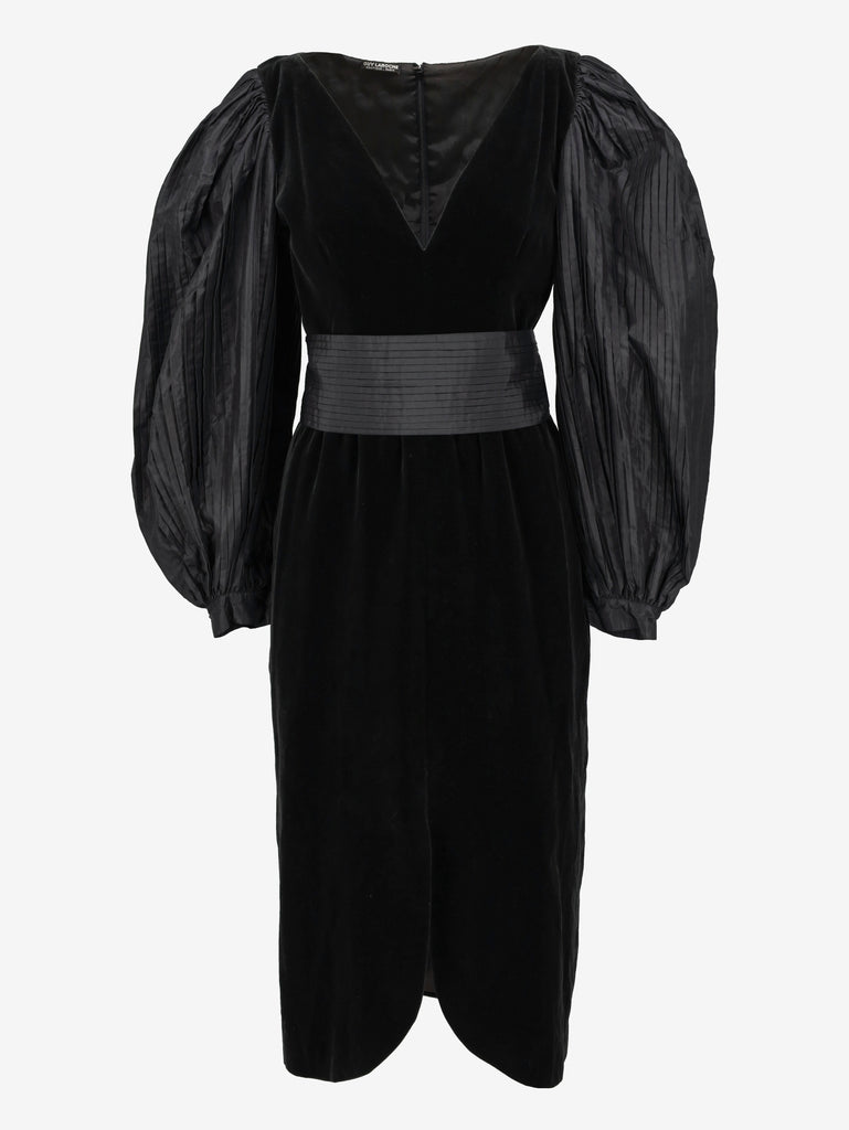 Guy Laroche Vintage Dress with Pleated Puff Sleeves and Matching Belt W191026.17  Guy Laroche 