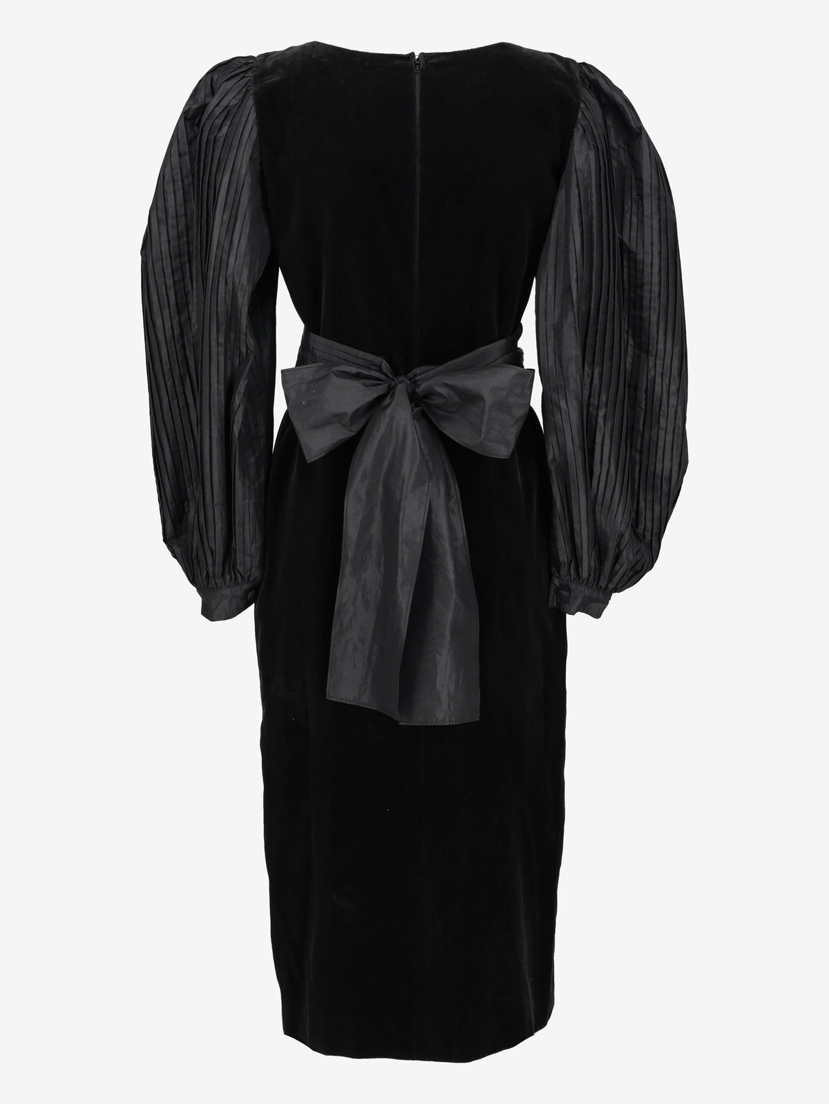 Guy Laroche Vintage Dress with Pleated Puff Sleeves and Matching Belt W191026.17  Guy Laroche 
