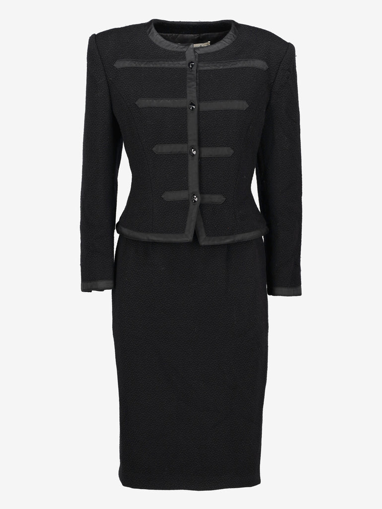 Guy Laroche Vintage Black Wool Skirt Suit W191026.9  Guy Laroche 