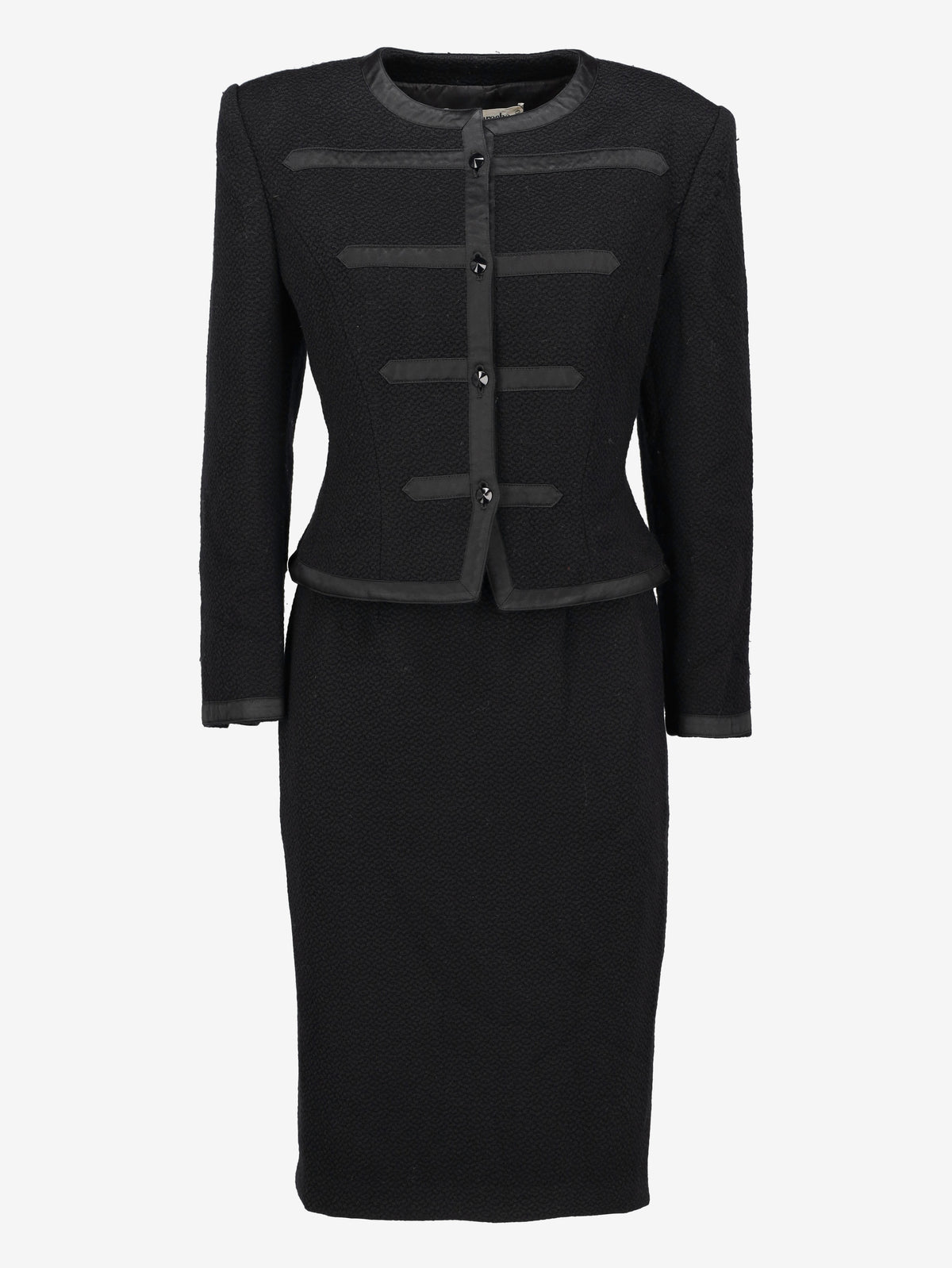 Guy Laroche Vintage Black Wool Skirt Suit W191026.9  Guy Laroche 