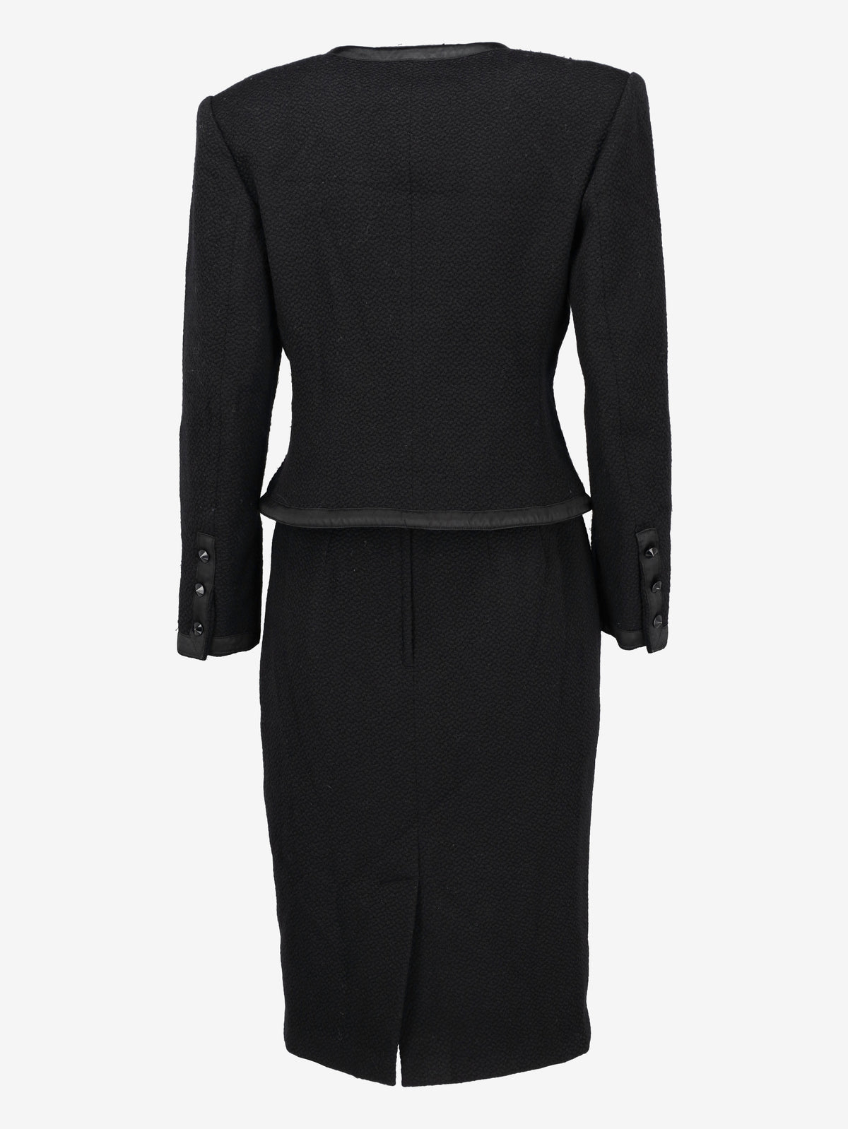 Guy Laroche Vintage Black Wool Skirt Suit W191026.9  Guy Laroche 