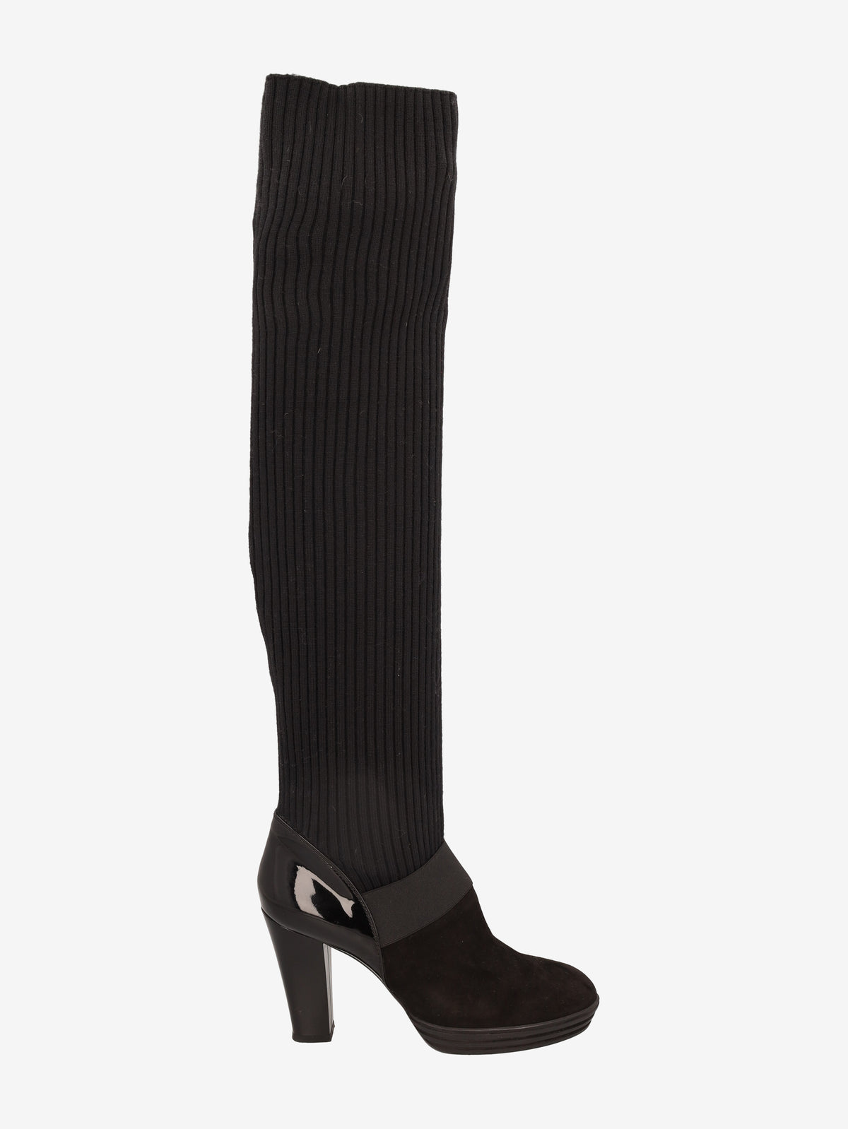 Hogan Knit & Leather High-Heel Boots W6826.8  Hogan 