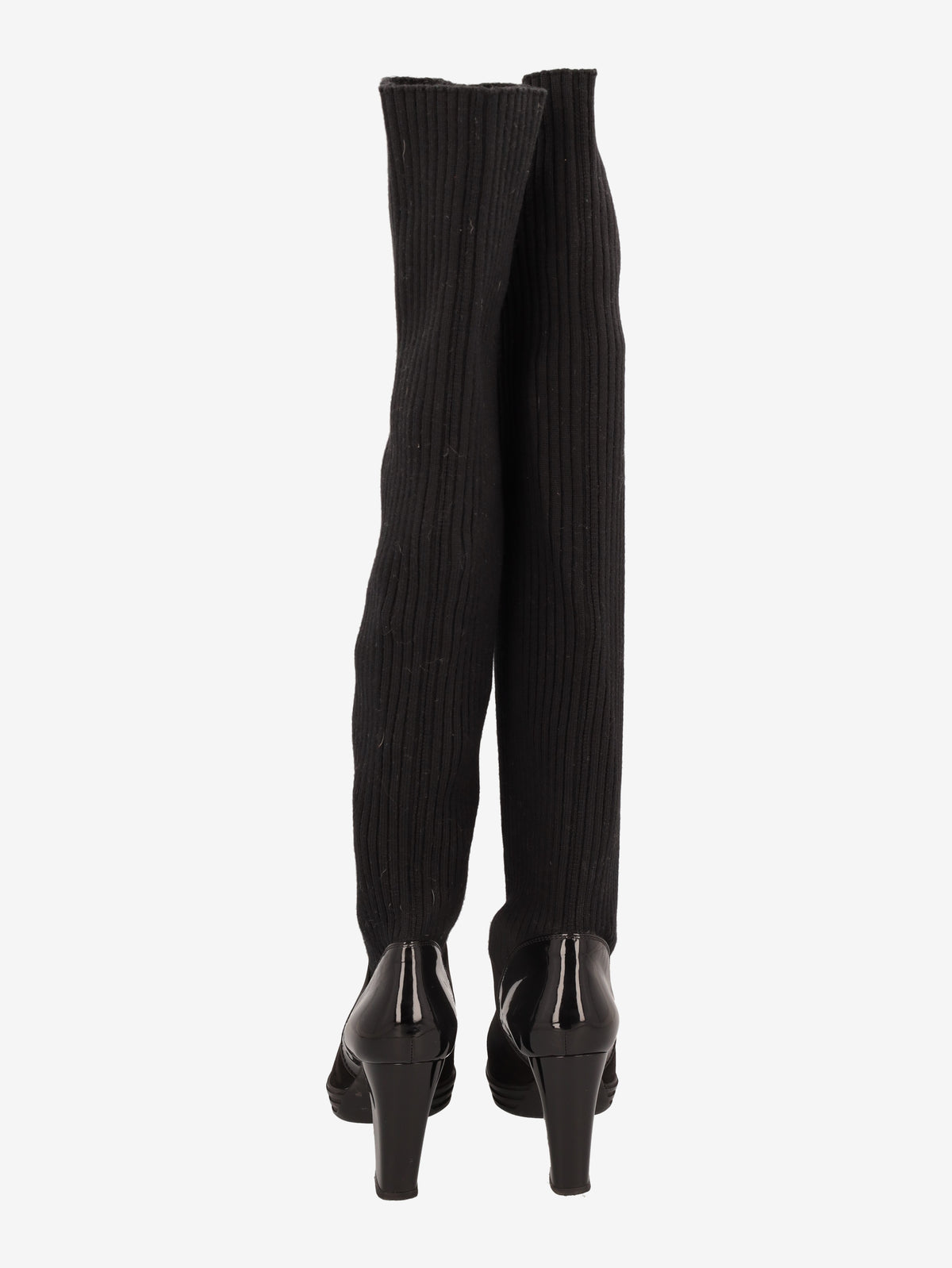 Hogan Knit & Leather High-Heel Boots W6826.8  Hogan 