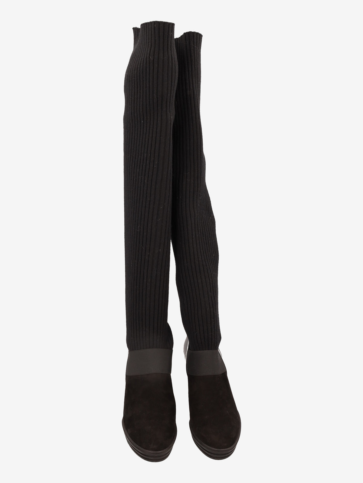 Hogan Knit & Leather High-Heel Boots W6826.8  Hogan 