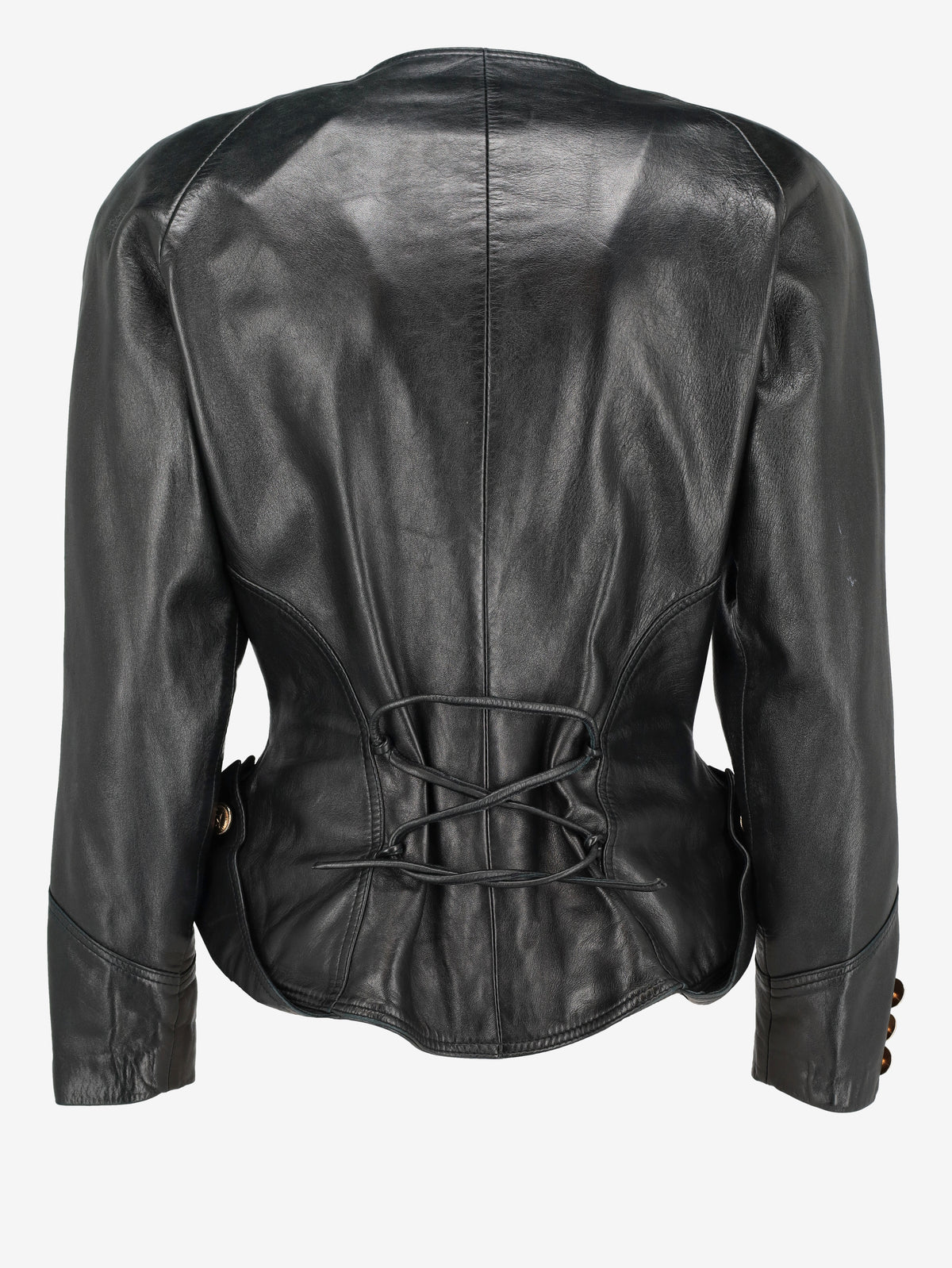 Vintage Double-Breasted Leather Jacket MR26526.5  Jean Claude Jitrois 
