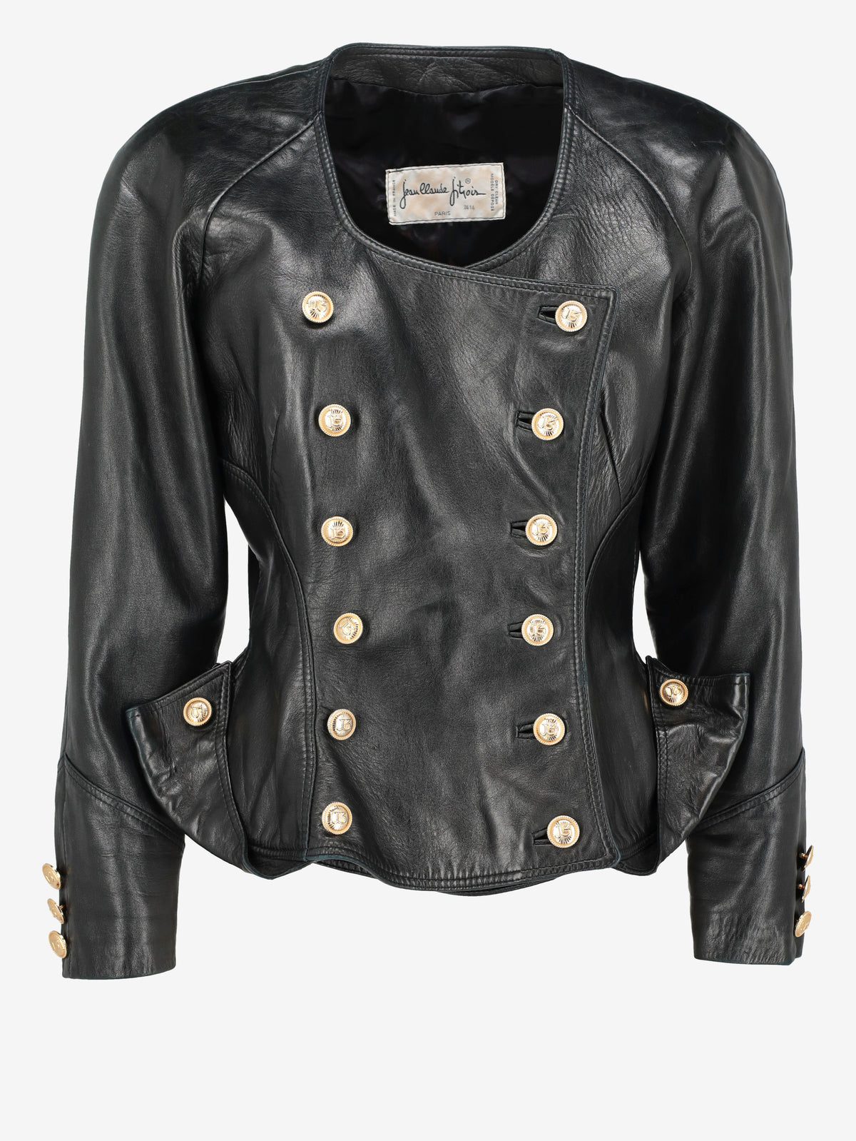Vintage Double-Breasted Leather Jacket MR26526.5  Jean Claude Jitrois 