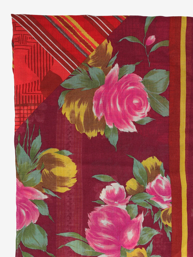 Kenzo Multicolor Floral and Geometric Shawl Scarf W27526.57  Kenzo 