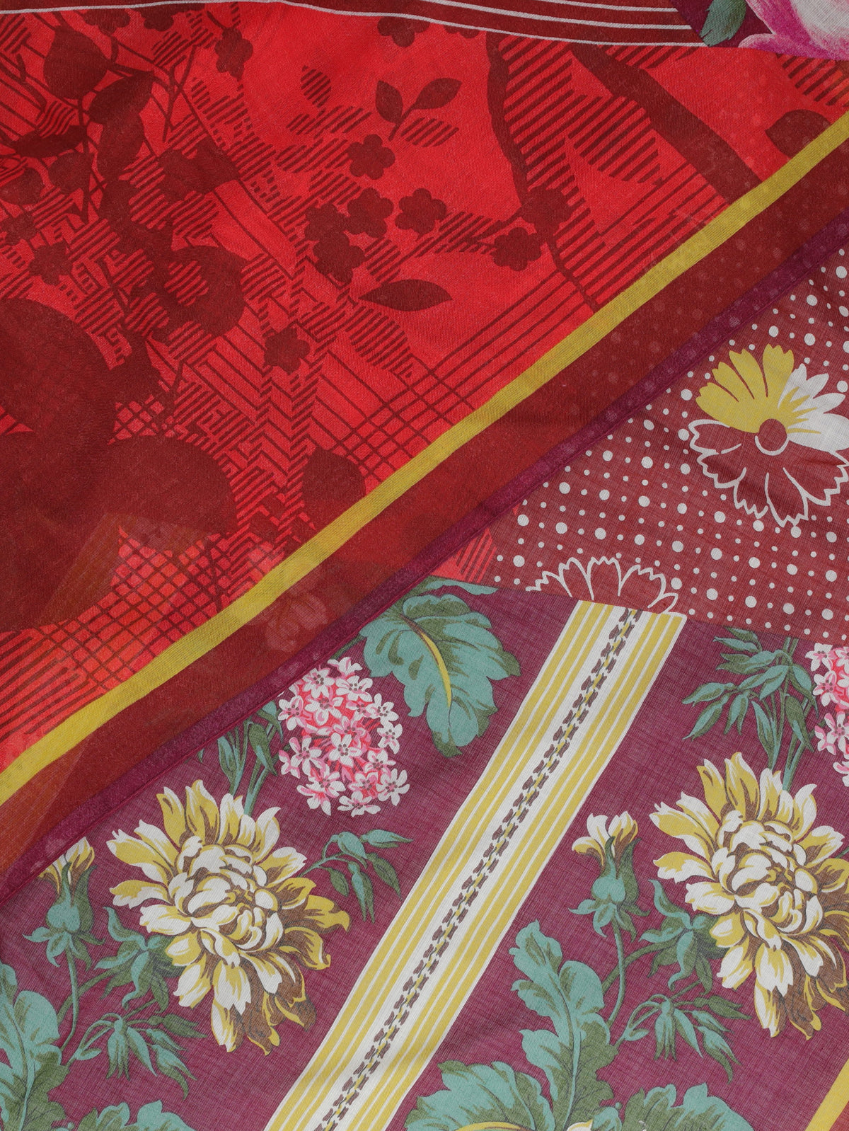 Kenzo Multicolor Floral and Geometric Shawl Scarf W27526.57  Kenzo 