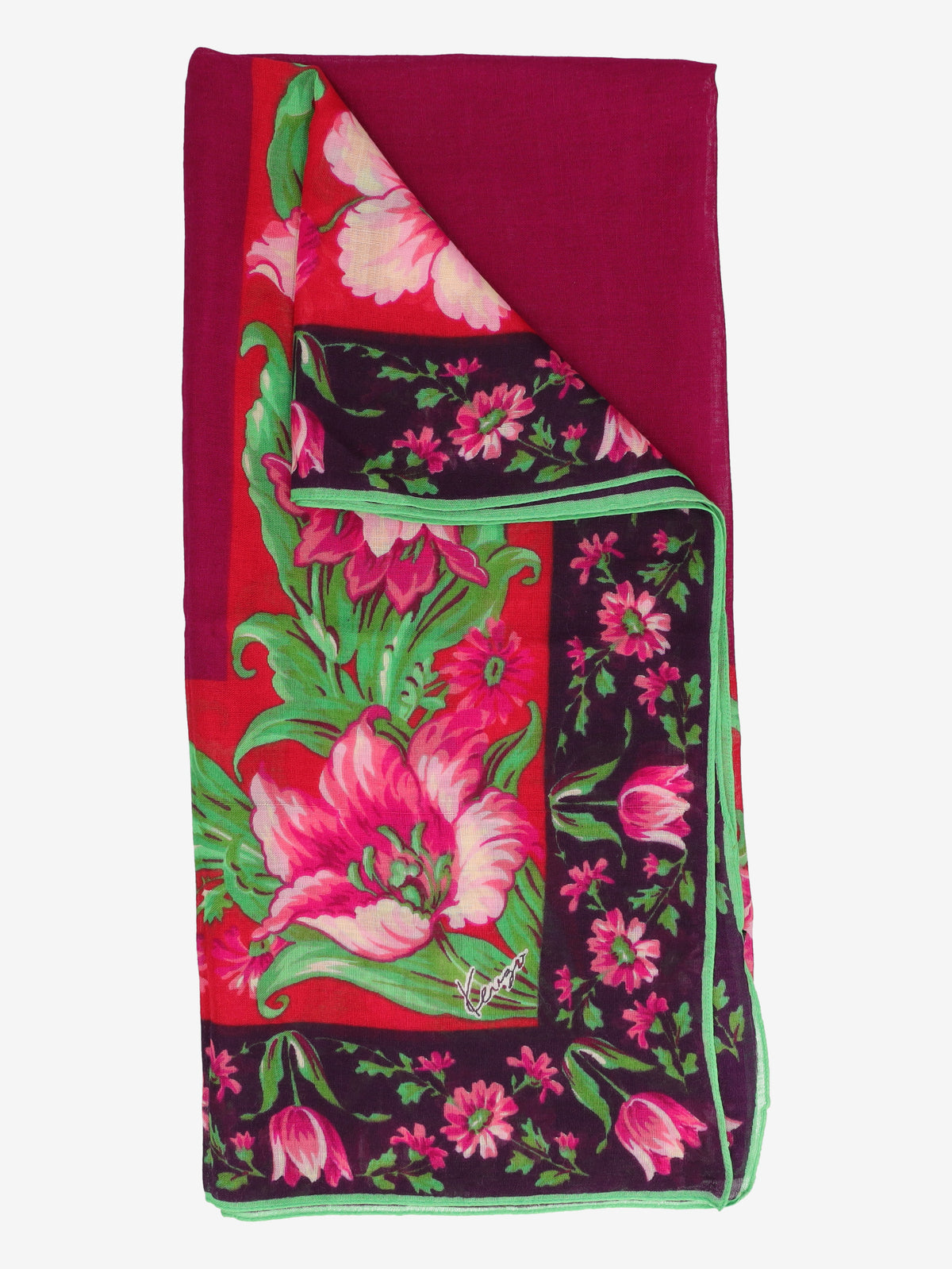 Kenzo Floral Frame Silk Scarf W27526.65  Kenzo 