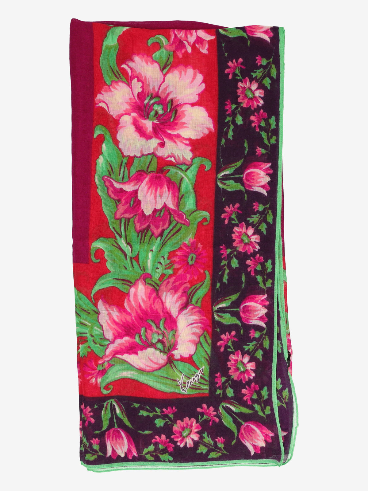 Kenzo Floral Frame Silk Scarf W27526.65  Kenzo 