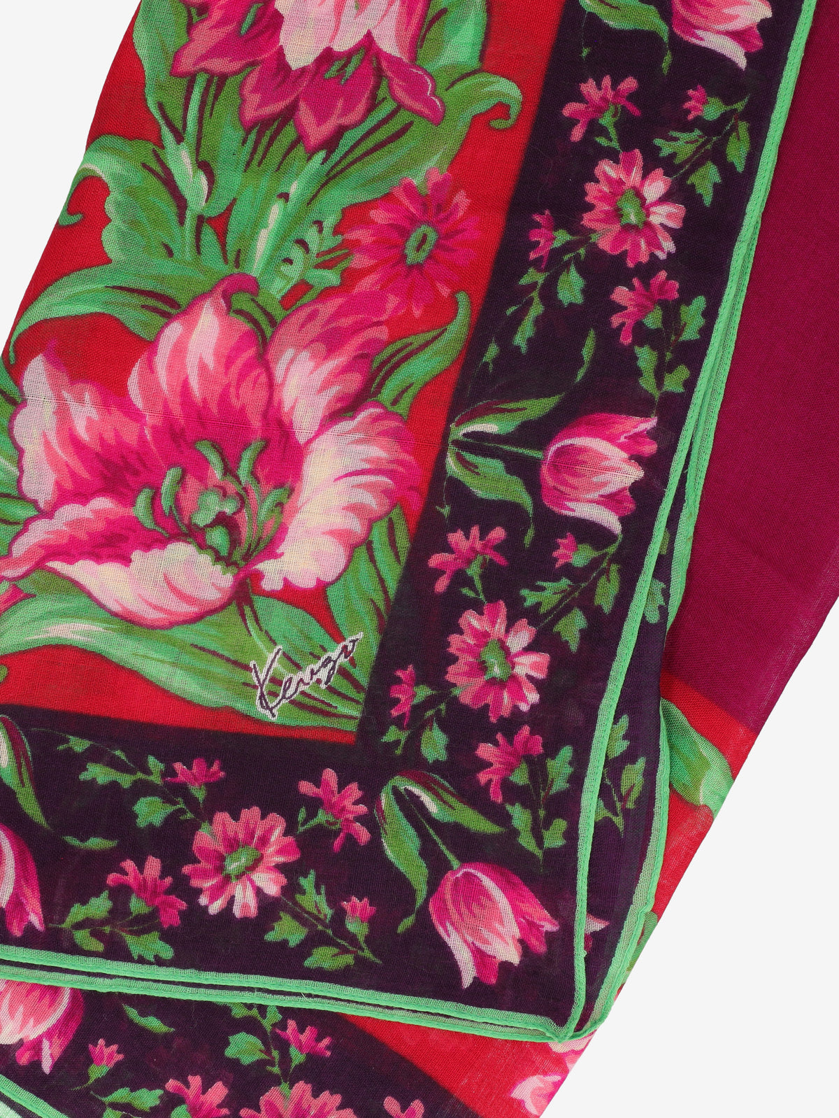Kenzo Floral Frame Silk Scarf W27526.65  Kenzo 