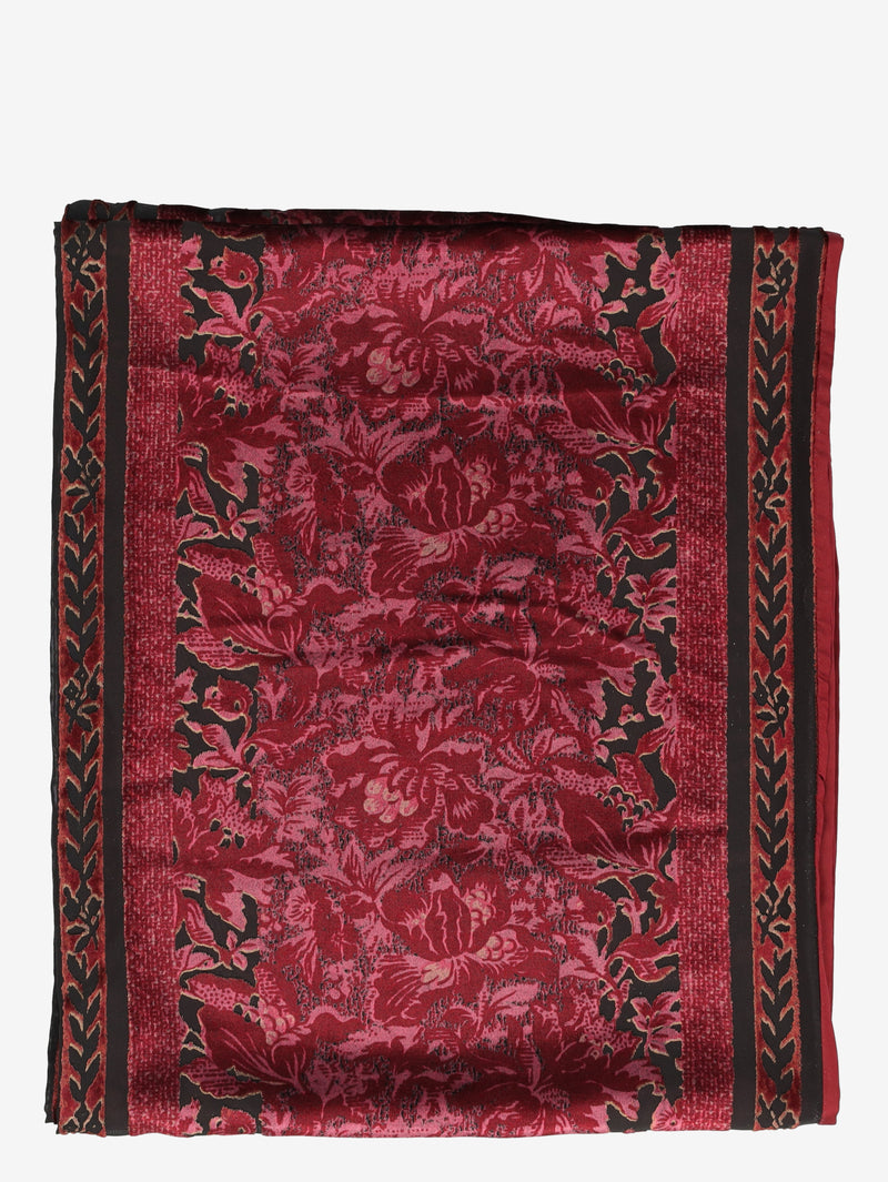 Kenzo Burgundy Velvet Floral Shawl Scarf W27526.71  Kenzo 