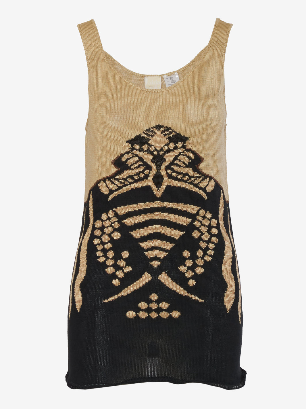 Krizia Tortoise embroidery tank top