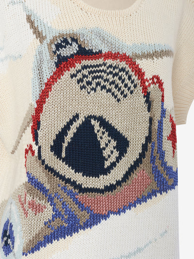 Krizia Airplane Embroidery Sweater