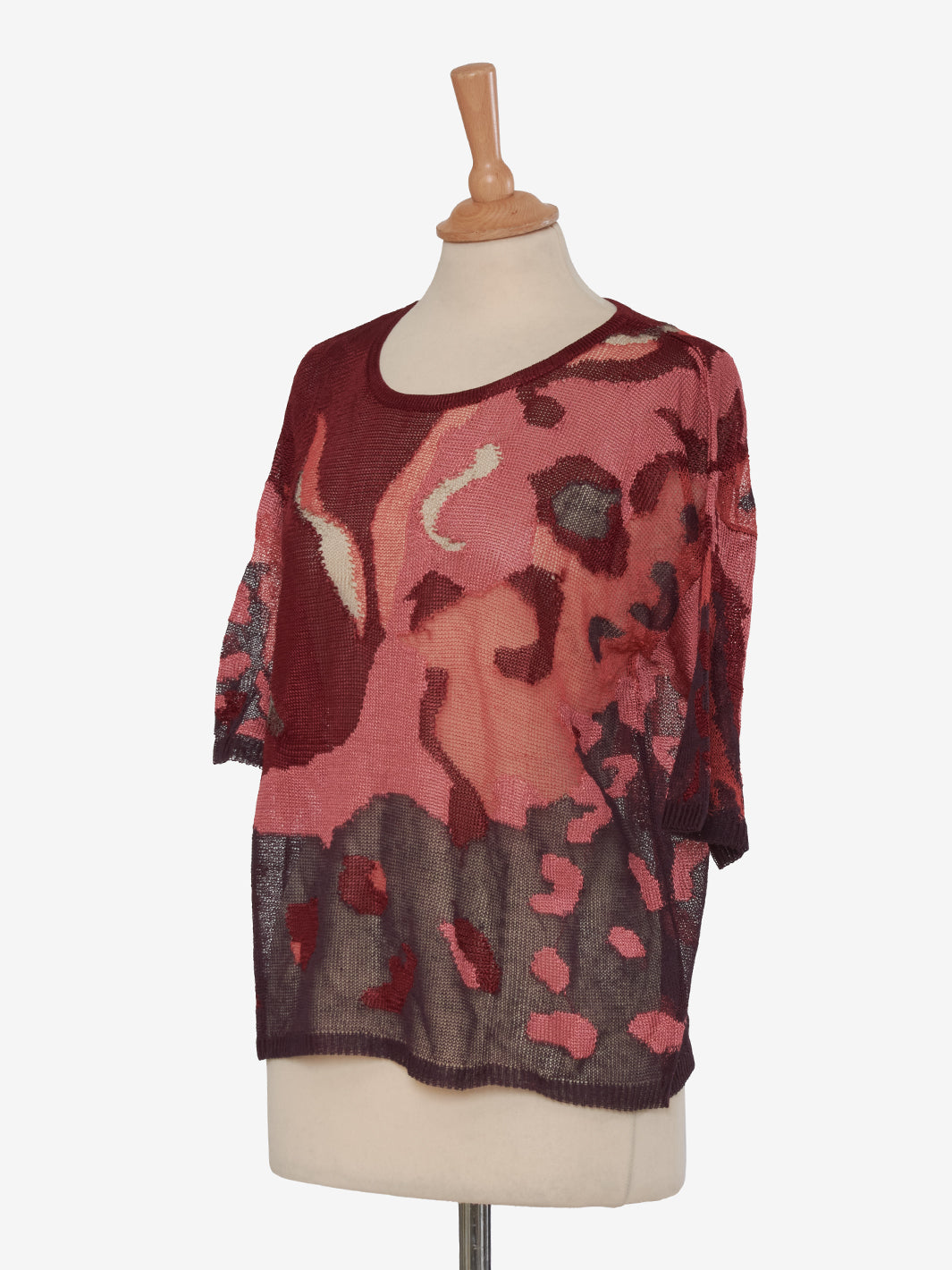 Krizia burgundy patterned T-shirt