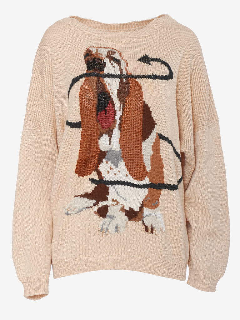 Krizia Dog Print Sweater