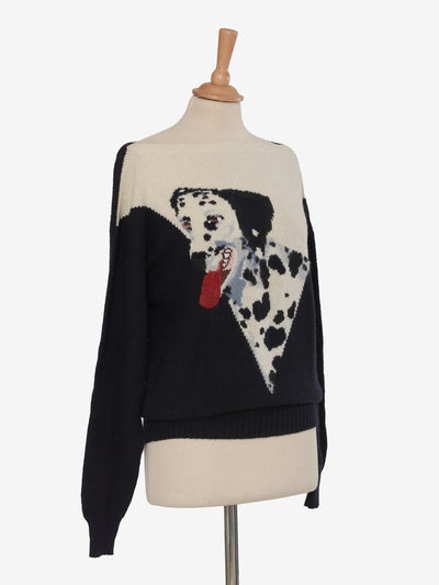 Krizia Wool sweater with Dalmatian embroidery