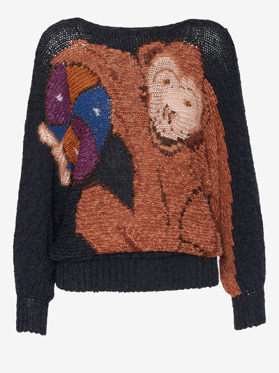 Krizia Monkey Print Sweater