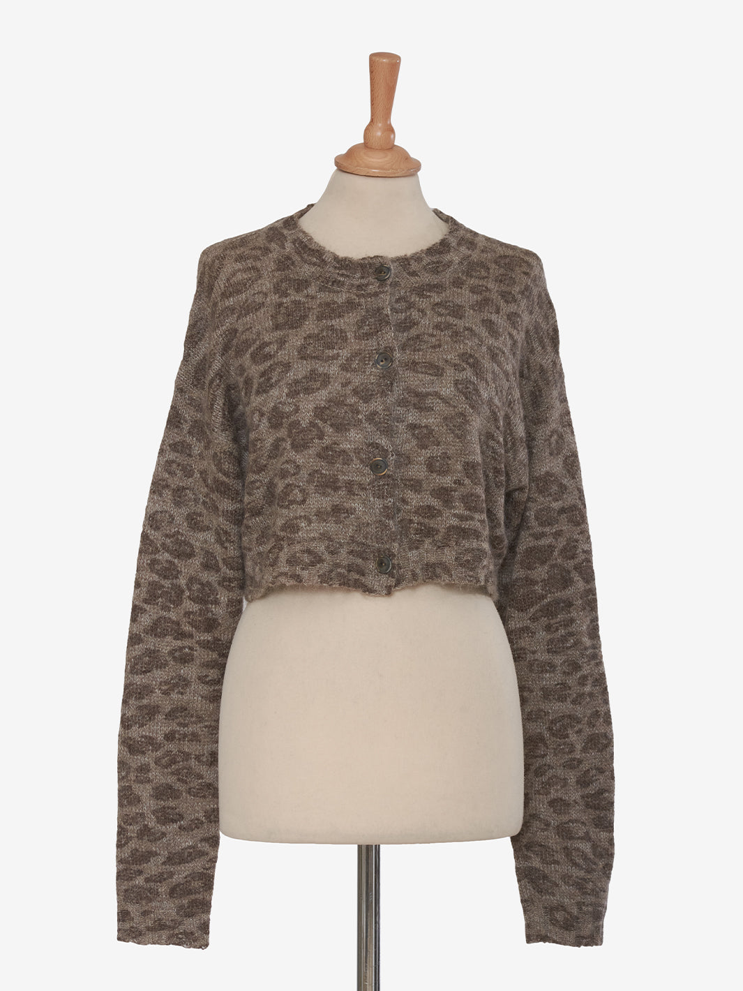 Krizia Leopard print crop cardigan