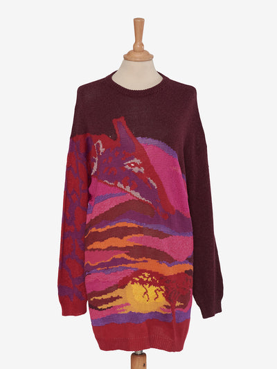 Krizia sweater with giraffe embroidery
