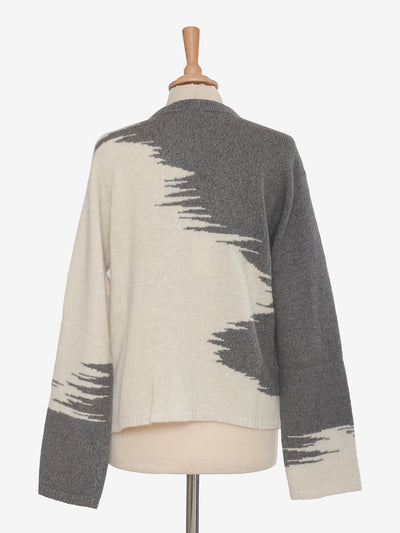 Krizia Grey Melange Hyena Embroidery Sweater