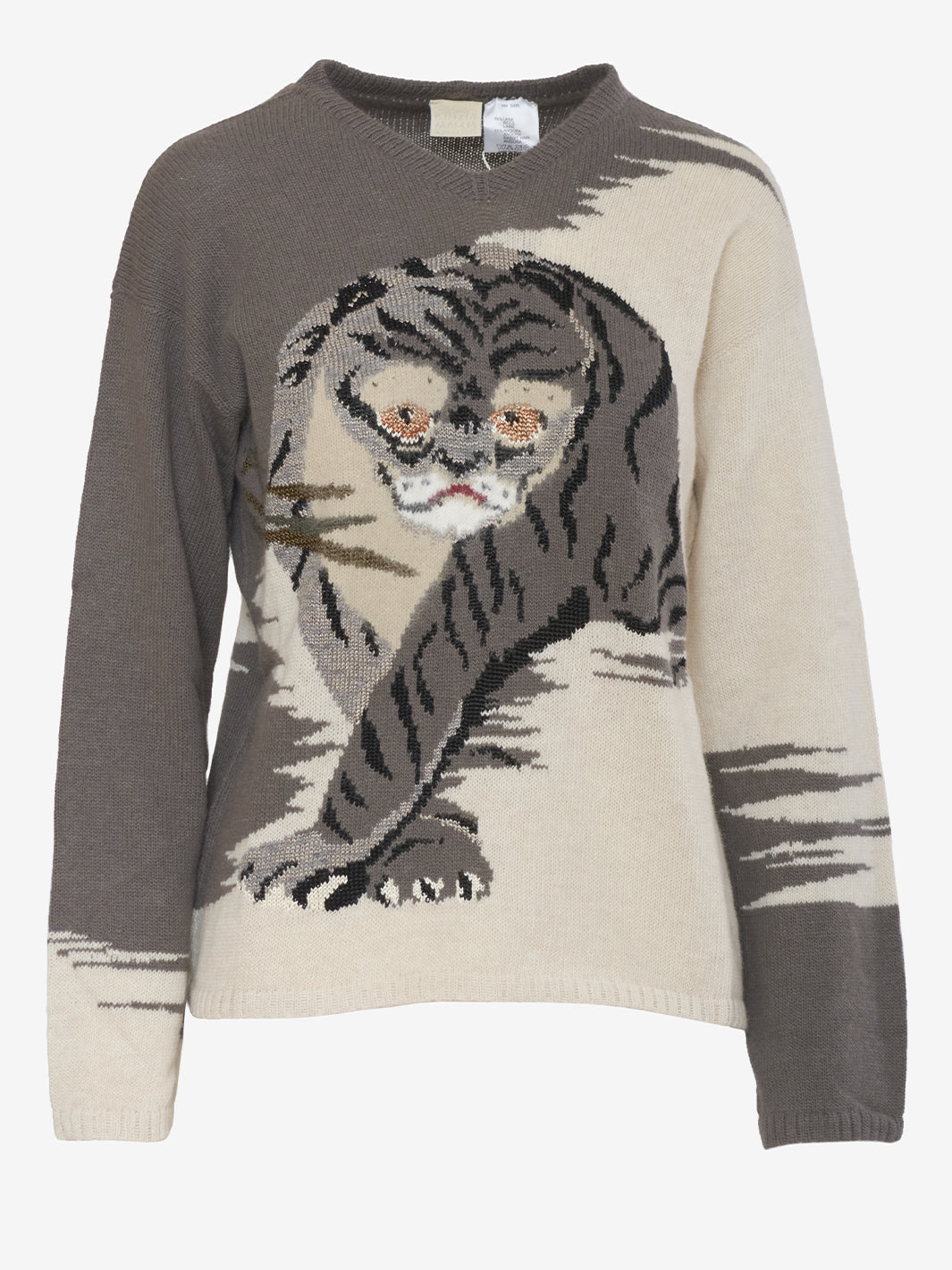 Krizia Hyena Embroidery Sweater