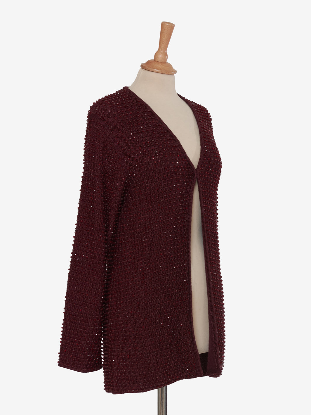 Krizia Bordeaux Cardigan with Applications