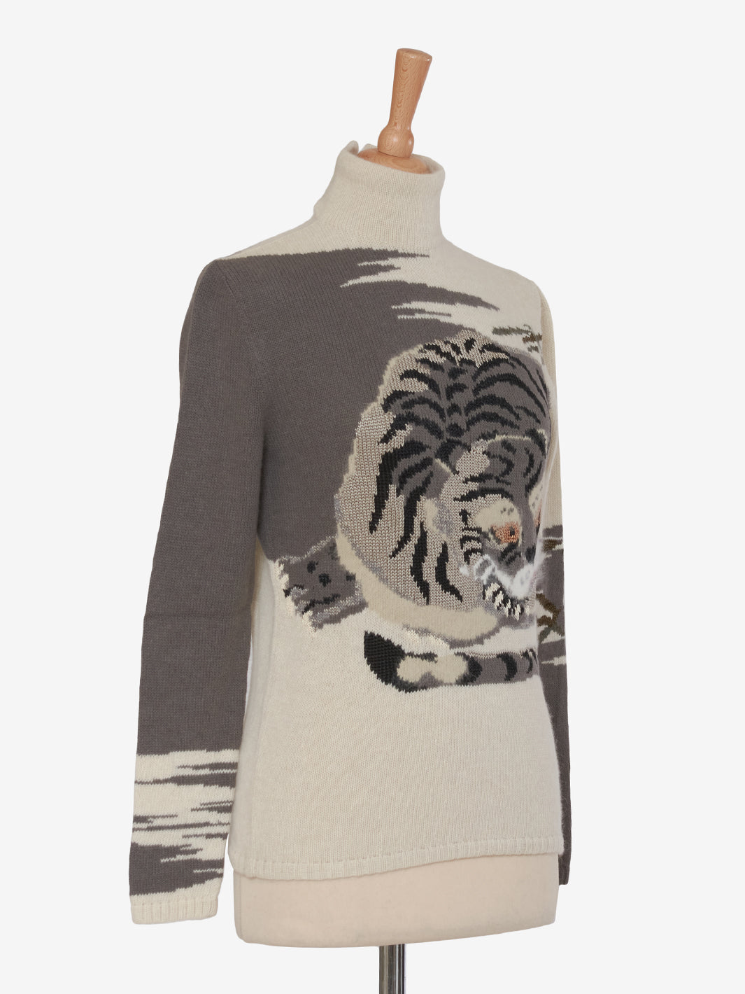 Krizia Wool mock t-shirt with hyena embroidery