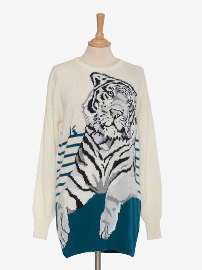 Krizia Tiger Embroidery Over Sweater