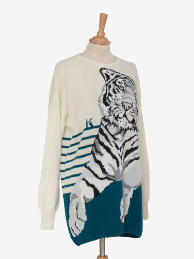 Krizia Tiger Embroidery Over Sweater