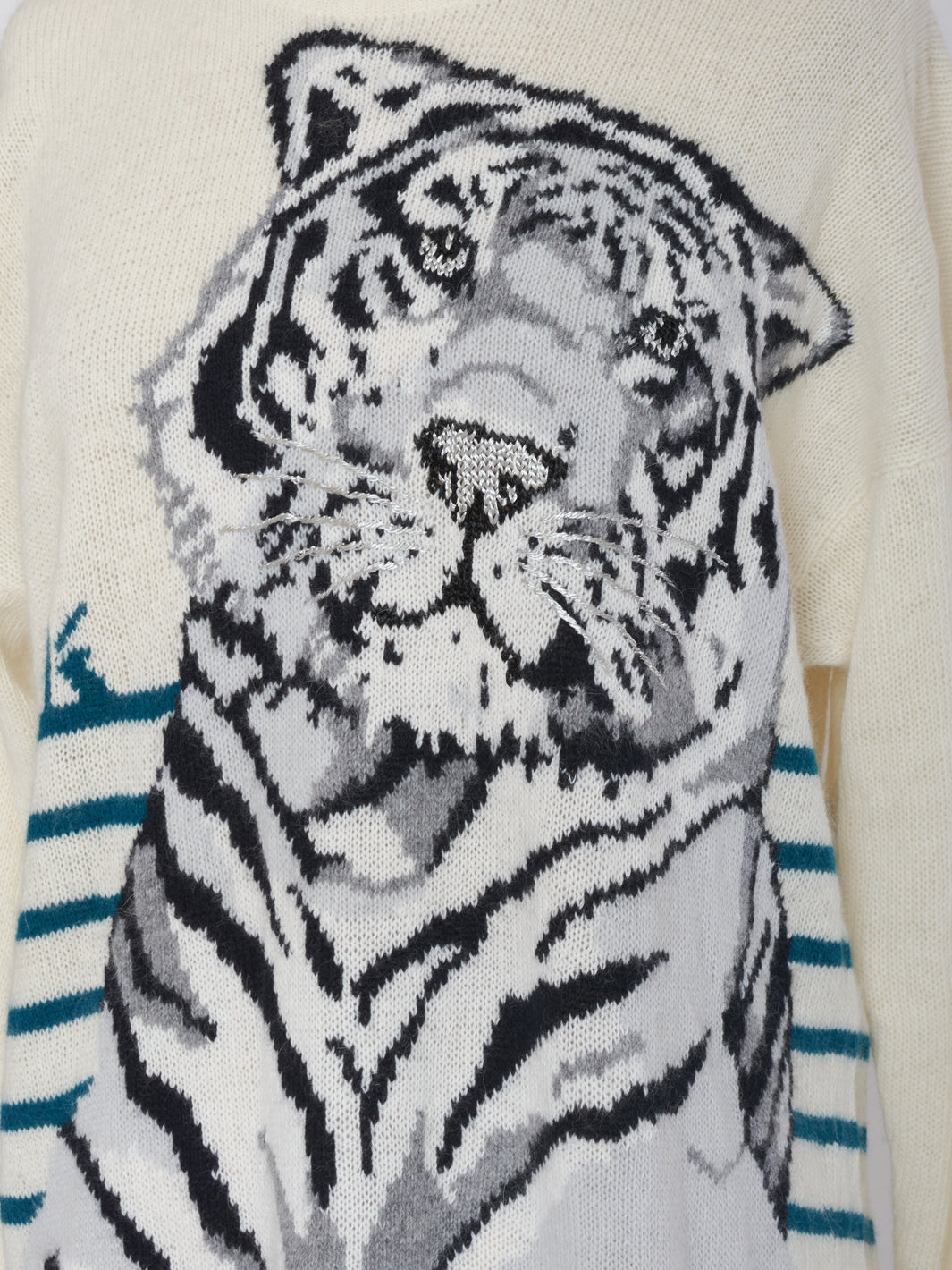 Krizia Tiger Embroidery Over Sweater