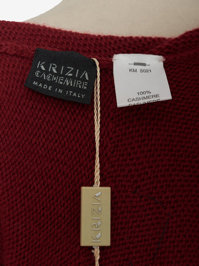 Krizia Bordeaux cashmere sweater with panther embroidery