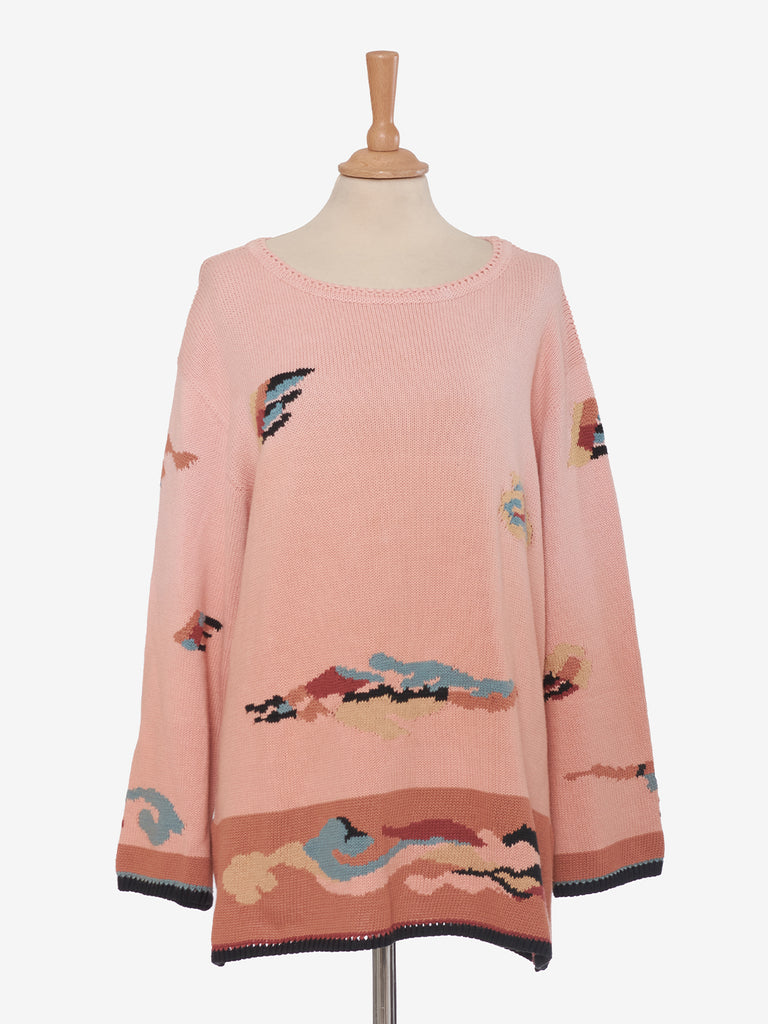 Krizia Abstract print cotton sweater