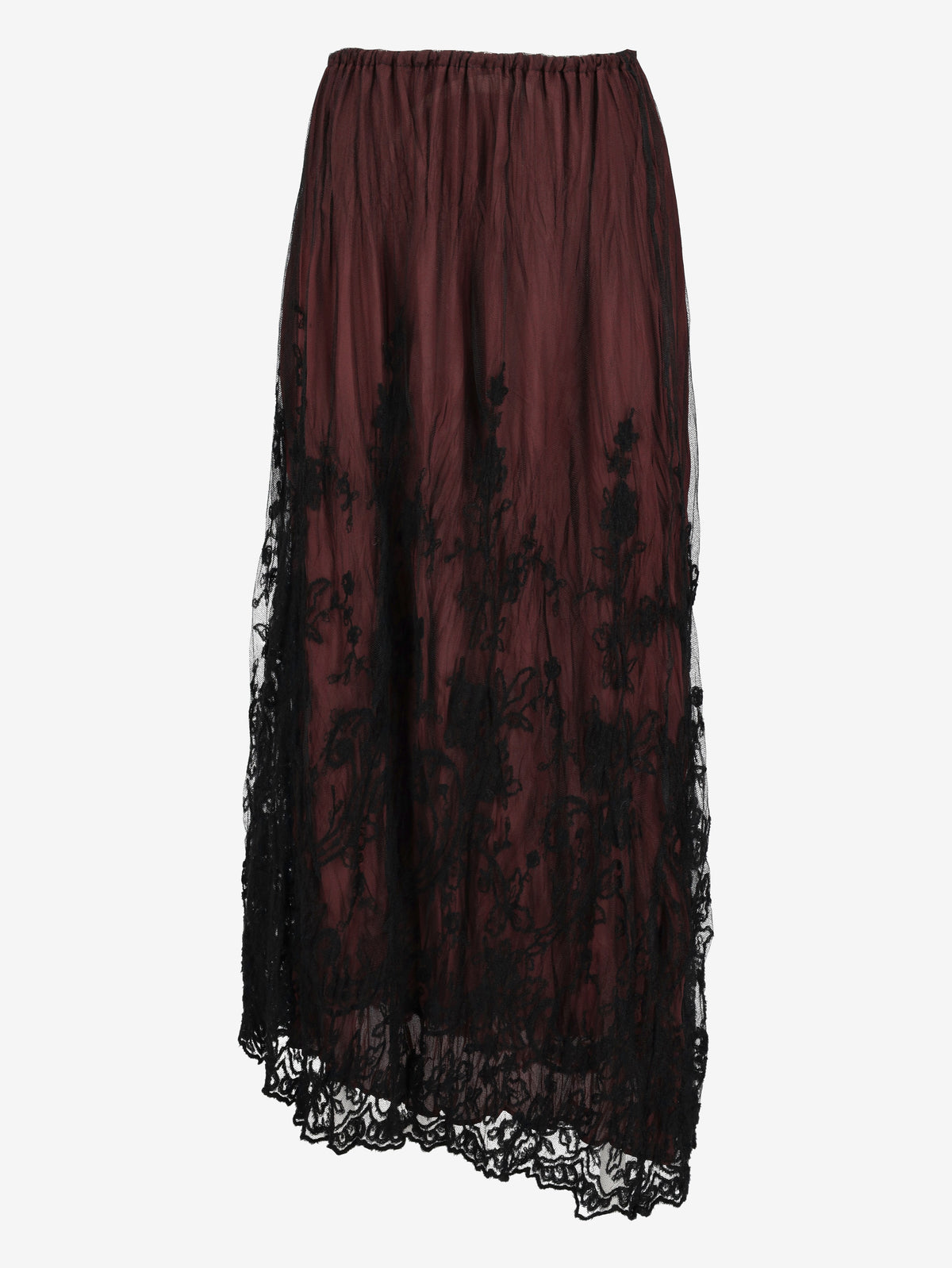 La Perla Vintage Burgundy & Black Lace Maxi Skirt W27526.190  La Perla 