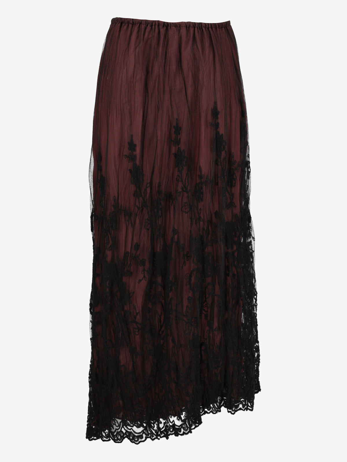 La Perla Vintage Burgundy & Black Lace Maxi Skirt W27526.190  La Perla 