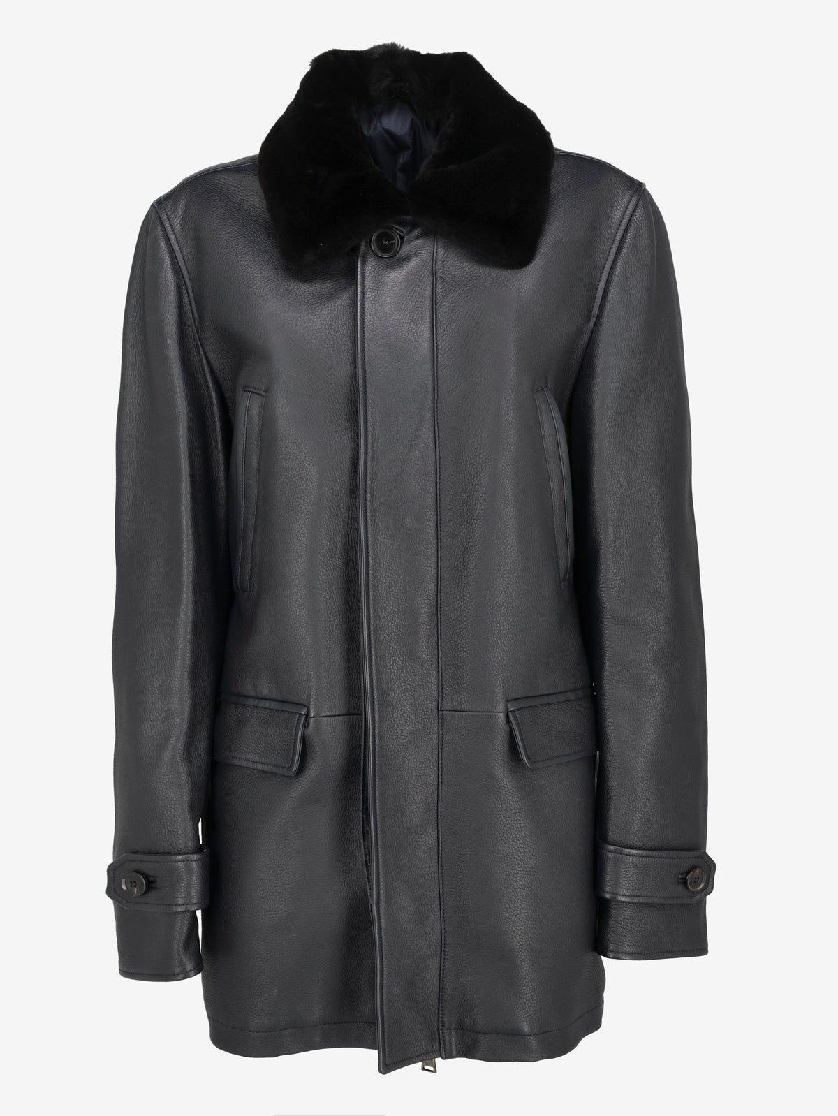 Larusmiani FW15 Deer Leather Bomber Jacket with Fur Collar WCV26.1.1  Larusmiani 