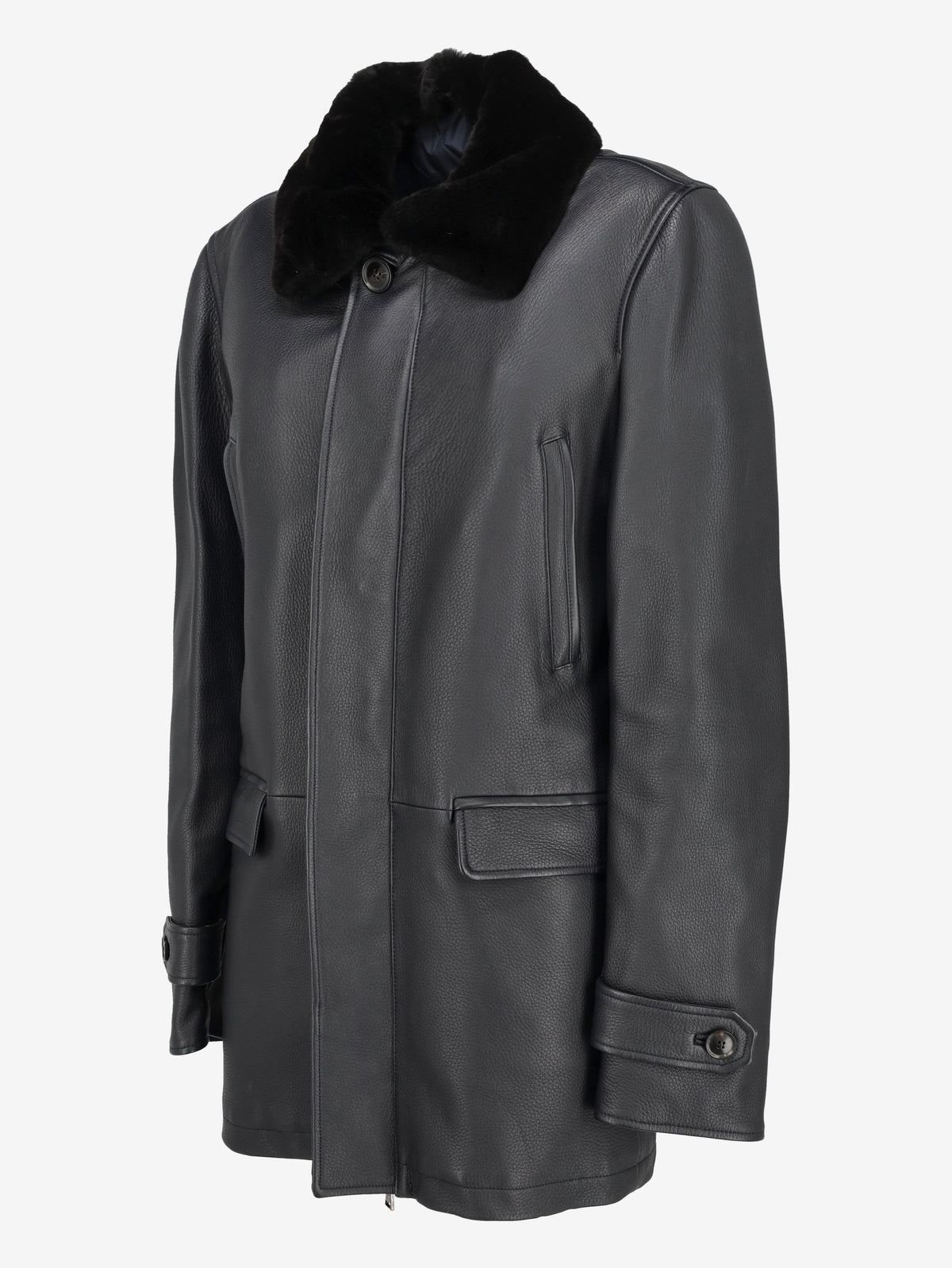 Larusmiani FW15 Deer Leather Bomber Jacket with Fur Collar WCV26.1.1  Larusmiani 