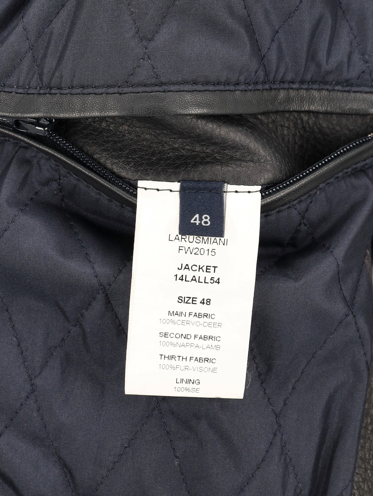 Larusmiani FW15 Deer Leather Bomber Jacket with Fur Collar WCV26.1.1  Larusmiani 
