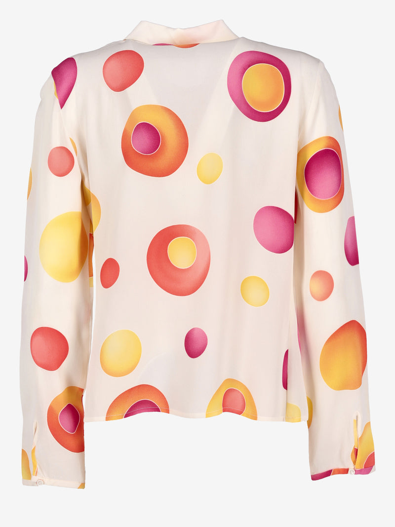 Louis Féraud Silk Shirt with Multicolored Circle Print W7426.10  Louis Feraud 