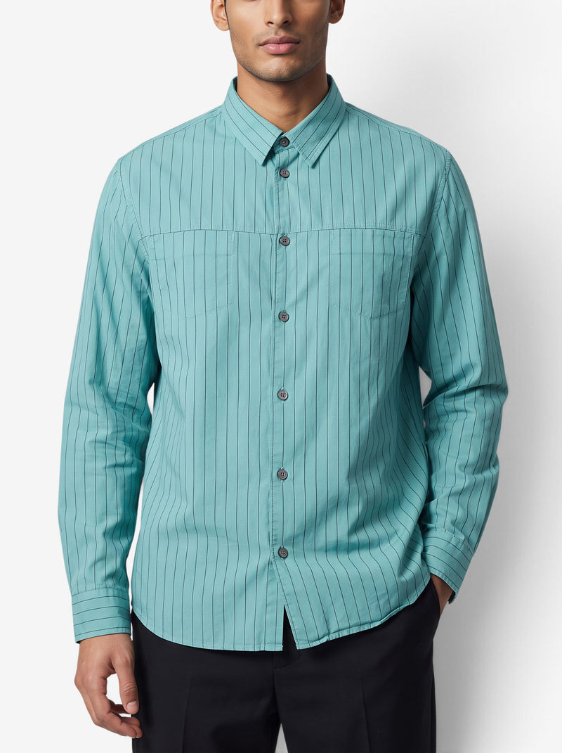 Marc by Marc Jacobs Turquoise Striped Shirt W051026.2  Marc by Marc Jacobs 