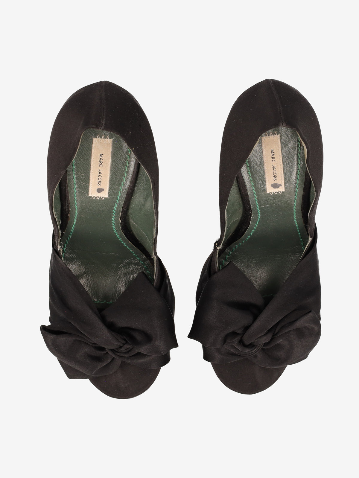 Marc Jacobs Black Satin Bow Mules W2926.49  Marc Jacobs 