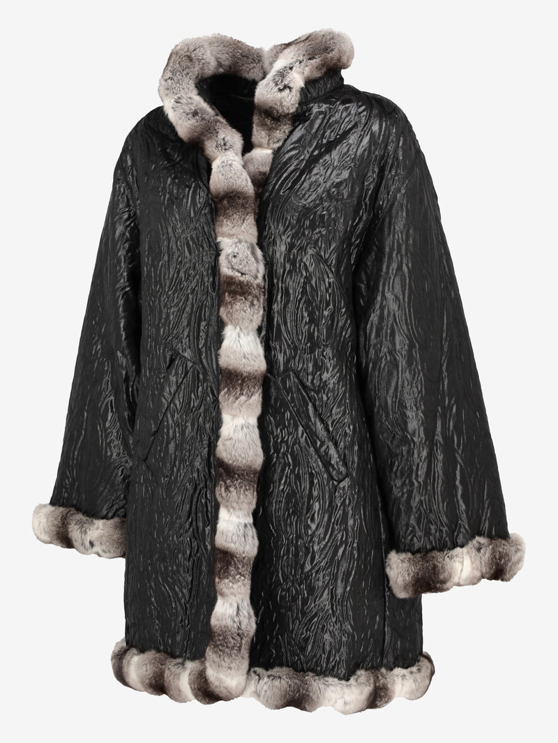 Mario Borsato Textured Coat with Faux Fur Inserts CVM26.6.32  Mario Borsato 