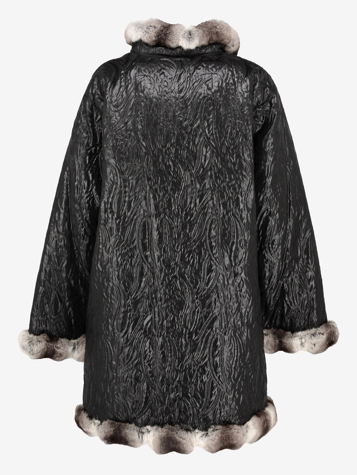 Mario Borsato Textured Coat with Faux Fur Inserts CVM26.6.32  Mario Borsato 