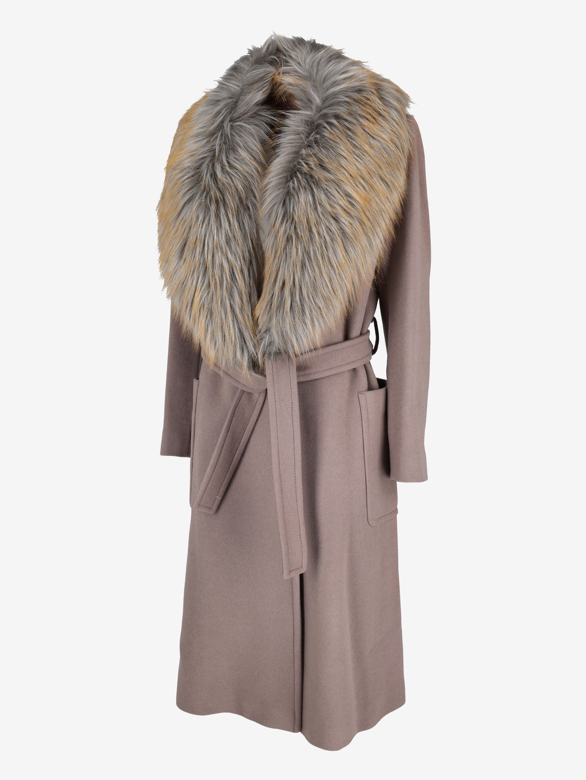 Max & Co. Wool Coat with Faux Fur Collar CVM26.22.9  Max & Co 